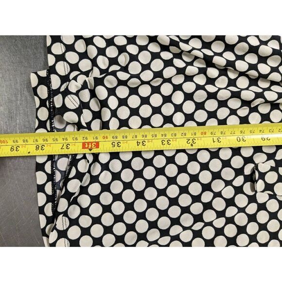 🌼5for$25🌼 Notations Women's Black and White Polka Dot Faux Wrap A line Dress - Picture 8 of 8